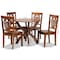Baxton Studio Wanda Modern and Contemporary Transitional Walnut Brown Finished Wood 5-Piece Dining Set 178-11383-10901-Zoro - alternate 7